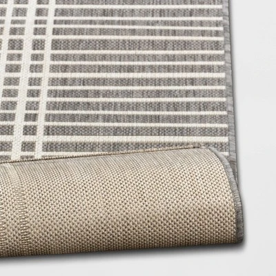 5' X 7' Plaid Outdoor Rug Gray - Project 62™ - Image 3