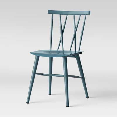 Set Of 2 Becket Metal X Back Dining Chair Light Blue - Project 62™ - Image 3