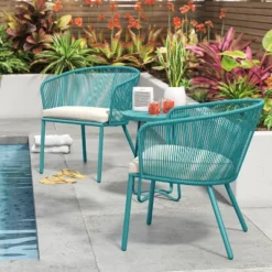 Fisher 3pc Deep Seating Patio Chat Set - Blue-Green - Project 62â„¢