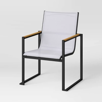 2pc Henning Outdoor Patio Dining Chairs Arm Chairs Gray - Project 62™ - Image 2