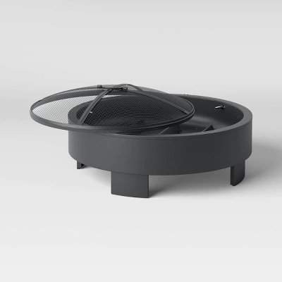 24" Round Wood Burning Fire Pit With Legs - Black - Project 62™ - Image 3