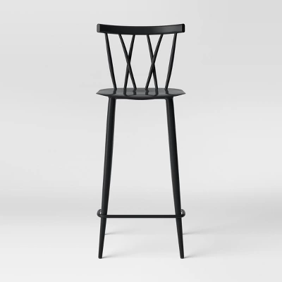 Set Of 2 Becket Metal X Back Barstool Black - Project 62™ - Image 2