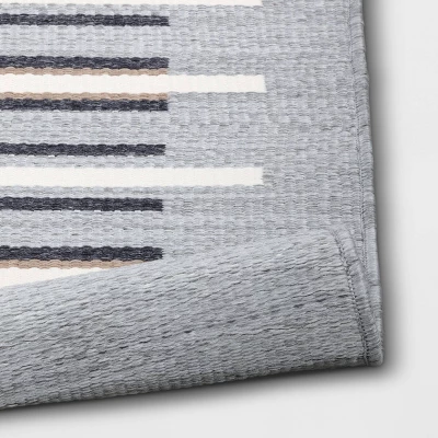 5' X 7' Woven Striped Outdoor Rug Ivory/Gray - Project 62™ - Image 3