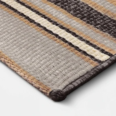 7'x10' Striped Tapestry Rectangular Woven Outdoor Area Rug Charcoal Gray - Project 62™ - Image 2