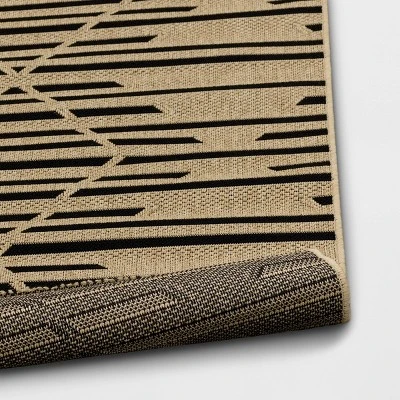 Grace Broken Geometrical Indoor/Outdoor Rug Black/Tan - Project 62™ - Image 2