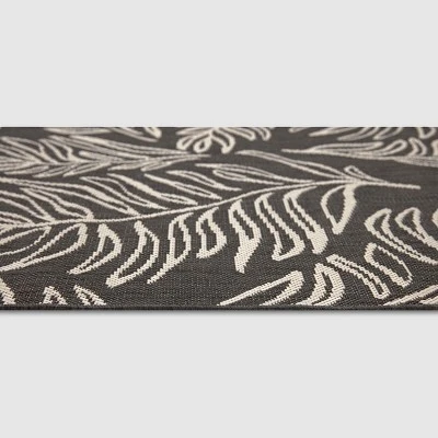 9' X 12' Leaves Outdoor Rug Black - Project 62™ - Image 3