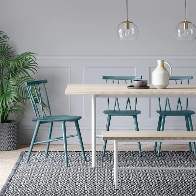 Set Of 2 Becket Metal X Back Dining Chair Light Blue - Project 62™