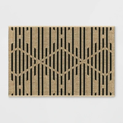 Grace Broken Geometrical Indoor/Outdoor Rug Black/Tan - Project 62™ - Image 4