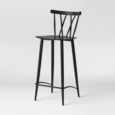 Set Of 2 Becket Metal X Back Barstool Black - Project 62™ - Image 3