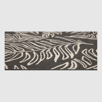 9' X 12' Leaves Outdoor Rug Black - Project 62™ - Image 4