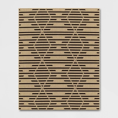Grace Broken Geometrical Indoor/Outdoor Rug Black/Tan - Project 62™ - Image 5