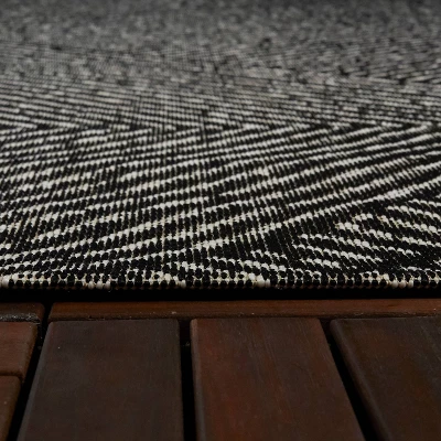 9' X 12' Large Diamond Indoor/Outdoor Rug Black/Natural - Project 62™ - Image 3