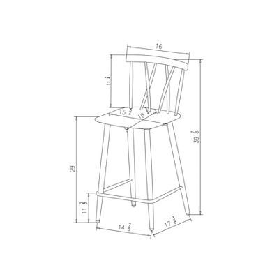 Set Of 2 Becket Metal X Back Barstool Black - Project 62™ - Image 5