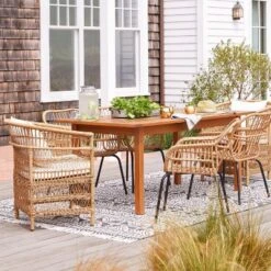 Kaufmann Wood Rectangle Patio Dining Table, Outdoor Furniture - Natural - Project 62â„¢