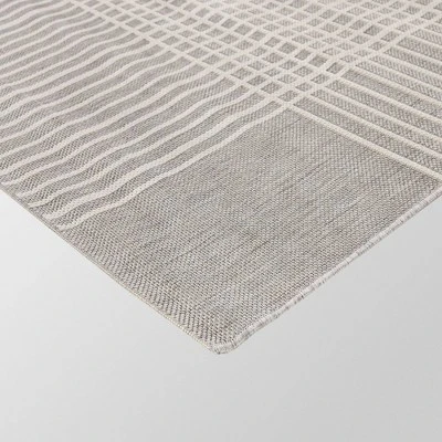 6' X 9' Plaid Outdoor Rug Gray - Project 62™ - Image 4