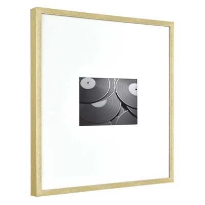 12.9" X 12.9" Matted To 4" X 6" Thin Metal Gallery Frame Brass - Project 62™