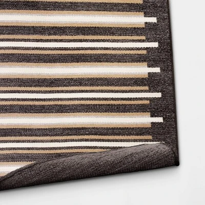 7'x10' Striped Tapestry Rectangular Woven Outdoor Area Rug Charcoal Gray - Project 62™ - Image 3