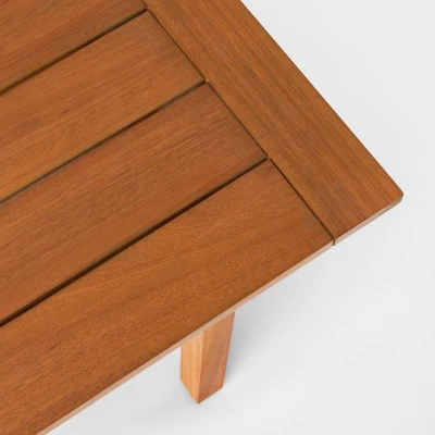 Kaufmann Wood Rectangle Patio Dining Table, Outdoor Furniture - Natural - Project 62™ - Image 6