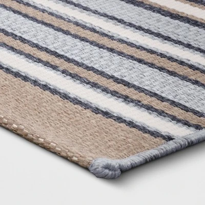 5' X 7' Woven Striped Outdoor Rug Ivory/Gray - Project 62™ - Image 2