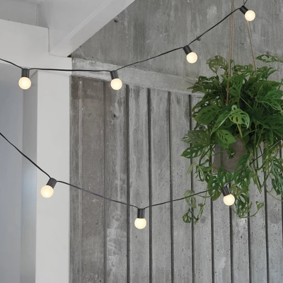 10ct Incandescent Outdoor String Lights G40 Frosted White Bulbs Black Collar - Project 62™ - Image 2