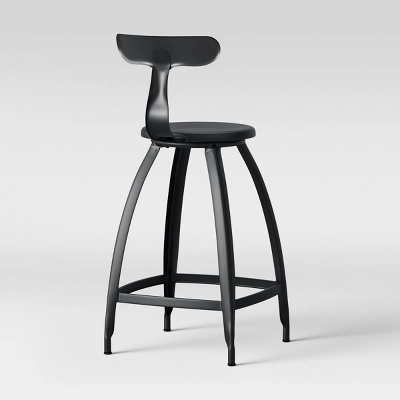 Seidler Architect Industrial Counter Height Barstool Black - Project 62™ - Image 3