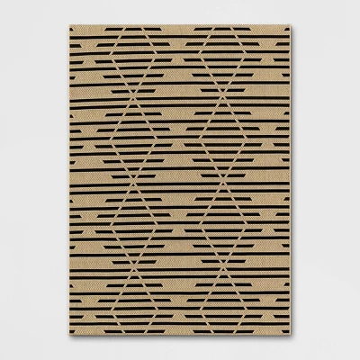 Grace Broken Geometrical Indoor/Outdoor Rug Black/Tan - Project 62™ - Image 3