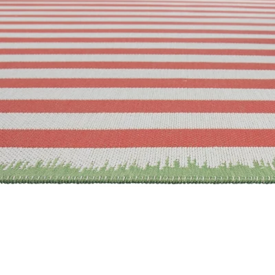 Preppy Stripes Outdoor Rug Coral - Project 62™ - Image 2