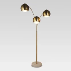 Globe Multi 3-Head Floor Lamp Gold Metal/Marble - Project 62â„¢