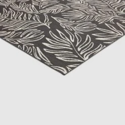 9' X 12' Leaves Outdoor Rug Black - Project 62â„¢