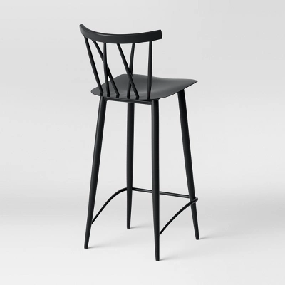 Set Of 2 Becket Metal X Back Barstool Black - Project 62™ - Image 4