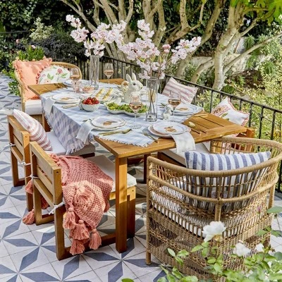 Kaufmann Wood Rectangle Patio Dining Table, Outdoor Furniture - Natural - Project 62™ - Image 3