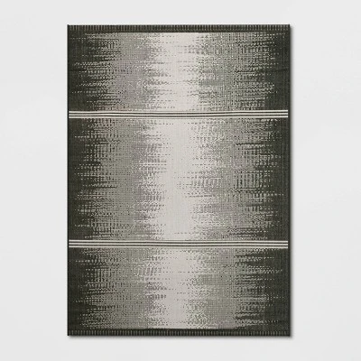 Ombre Stripe Outdoor Rug Black - Project 62™ - Image 2