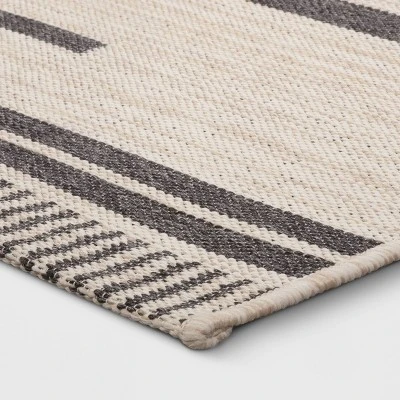 5' X 7' Outdoor Rug Multitier Bars Gray/Cream - Project 62™