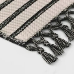 5' X 7' Fringed Stripe Outdoor Rug Ivory - Project 62™