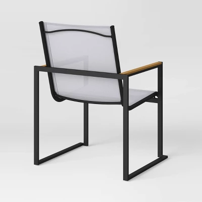 2pc Henning Outdoor Patio Dining Chairs Arm Chairs Gray - Project 62™ - Image 4