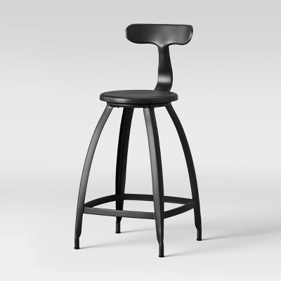 Seidler Architect Industrial Counter Height Barstool Black - Project 62™ - Image 2
