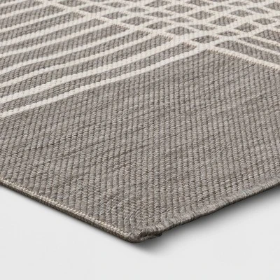 5' X 7' Plaid Outdoor Rug Gray - Project 62™ - Image 2