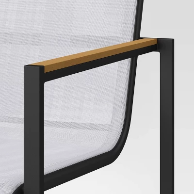 2pc Henning Outdoor Patio Dining Chairs Arm Chairs Gray - Project 62™ - Image 5